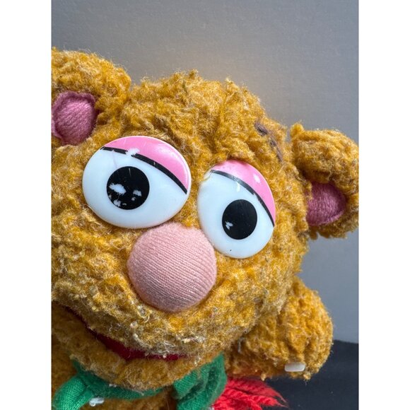 1987 Baby Fozzie 7.5" Bear Plush with Christmas Scarf Toy By Henson Associates F - Picture 2 of 7